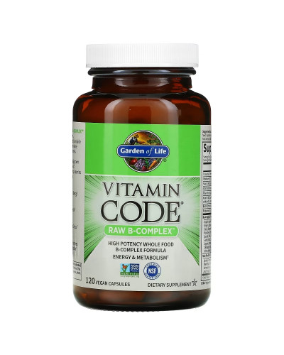 Сирі Вітаміни В-комплекс, RAW B-Complex, Garden of Life, 120 вегетаріанських капсул