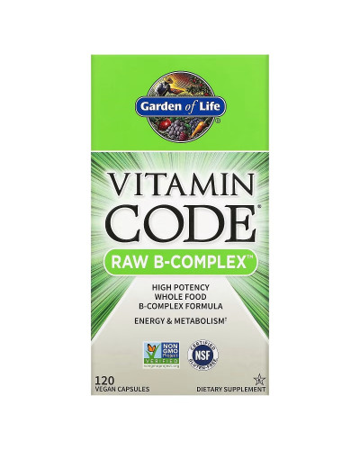 Сирі Вітаміни В-комплекс, RAW B-Complex, Garden of Life, 120 вегетаріанських капсул