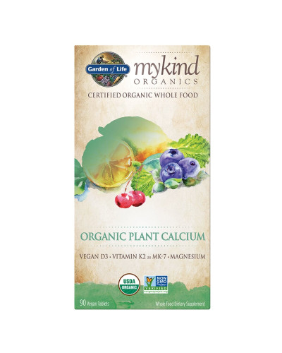 Кальций Органический, Organic Plant Calcium, MyKind Organics, Garden of Life, 90 таблеток