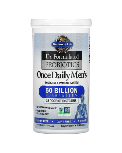 Пробіотики для чоловіків, 50 млрд КУО, Probiotics Once Daily Men's, Garden of Life, 30 вегетаріанських капсул