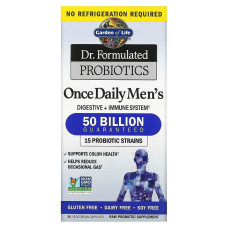 Пробиотики для мужчин, 50 млрд КОЕ, Probiotics Once Daily Men's, Garden of Life, 30 вегетарианских капсул