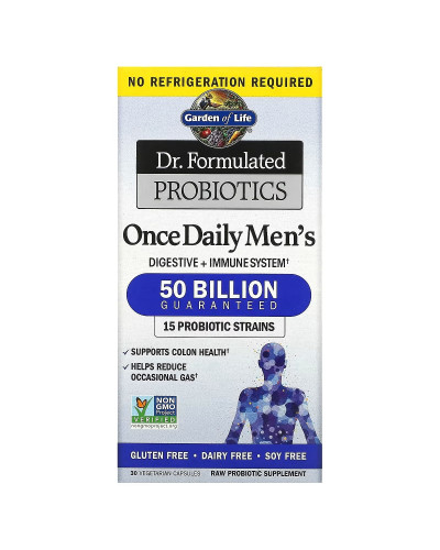 Пробіотики для чоловіків, 50 млрд КУО, Probiotics Once Daily Men's, Garden of Life, 30 вегетаріанських капсул