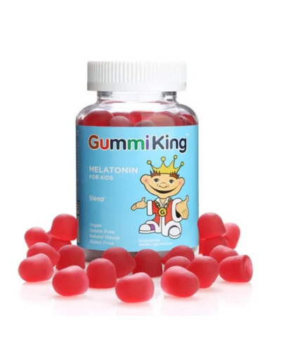 Мелатонин для детей, вкус клубники, Melatonin, GummiKing, 60 жевательных конфет