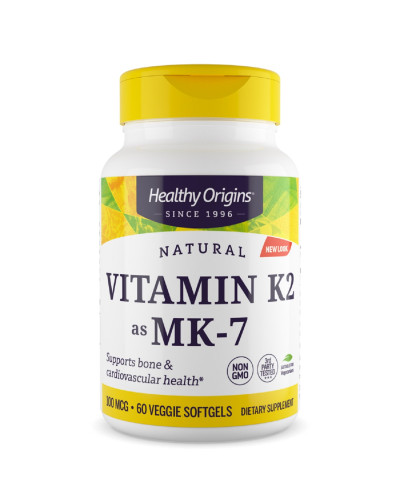 Вітамін К2 в Формі МК-7, Vitamin K2 as MK-7, Healthy Origins, 100 мкг, 60 капсул