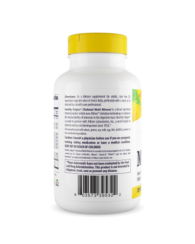Хелатні мультимінерали без заліза, Chelated Multi Mineral, Iron Free, Healthy Origins, 120 вегетаріанських капсул