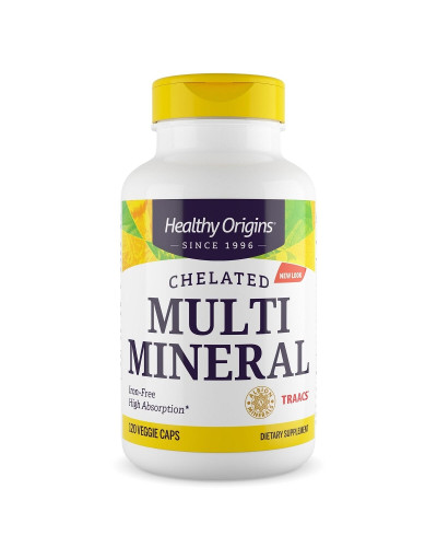 Хелатні мультимінерали без заліза, Chelated Multi Mineral, Iron Free, Healthy Origins, 120 вегетаріанських капсул