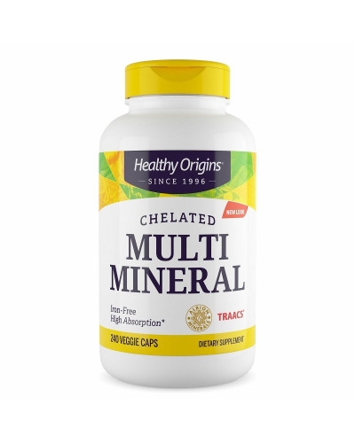 Хелатні мультимінерали без заліза, Chelated Multi Mineral, Iron Free, Healthy Origins, 240 вегетаріанських капсул