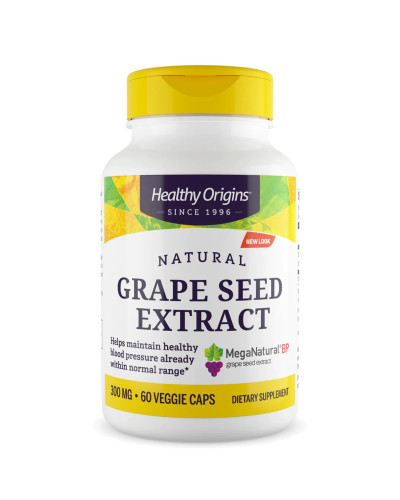 Екстракт виноградних кісточок, 300 мг, MegaNatural-BP Grape Seed Extract, Healthy Origins, 60 вегетаріанських капсул