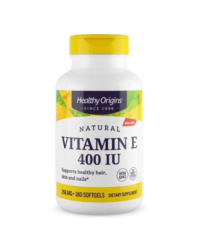 Вітамін E, 400 МО, Суміш Токоферолів, Vitamin E, Healthy Origins, 180 капсул