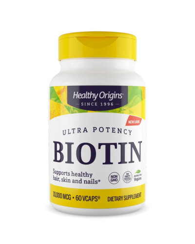 Біотин (В7) 10000мкг, Healthy Origins, 60 гелевих капсул