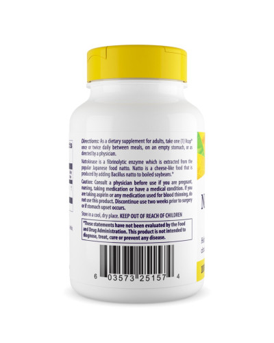 Наттокіназа 100мг, Healthy Origins, 60 гелевих капсул