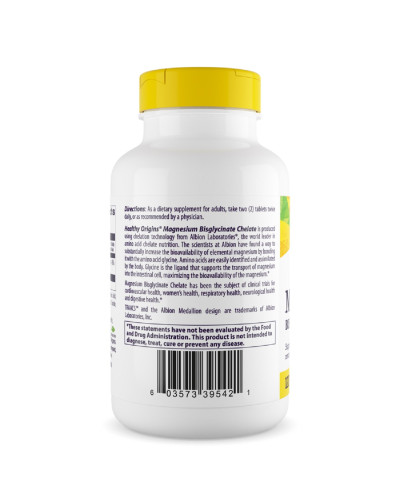 Магній Бісгліцінат, Magnesium Bisglycinate Chelate, Healthy Origins, 200 мг, 120 таблеток