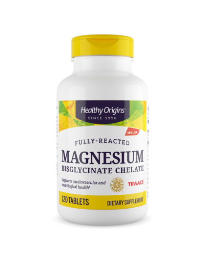 Магній Бісгліцінат, Magnesium Bisglycinate Chelate, Healthy Origins, 200 мг, 120 таблеток