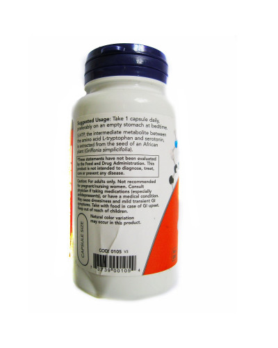 УЦІНКА 5-HTP (Гідрокситриптофан), 100мг, Now Foods, 60 вегетаріанських капсул (пошкодження етикетки)
