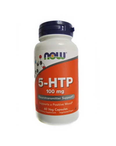 УЦІНКА 5-HTP (Гідрокситриптофан), 100мг, Now Foods, 60 вегетаріанських капсул (пошкодження етикетки)