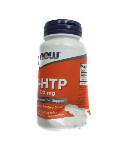 УЦІНКА 5-HTP (Гідрокситриптофан), 100мг, Now Foods, 60 вегетаріанських капсул (пошкодження етикетки)