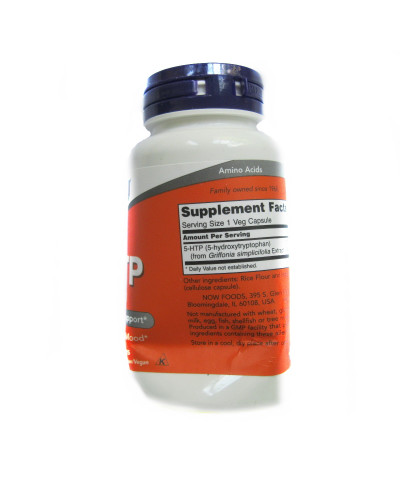 УЦІНКА 5-HTP (Гідрокситриптофан), 100мг, Now Foods, 60 вегетаріанських капсул (пошкодження етикетки)