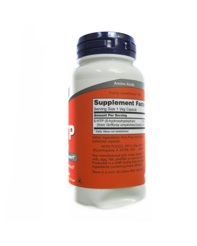 УЦІНКА 5-HTP (Гідрокситриптофан), 100мг, Now Foods, 60 вегетаріанських капсул (пошкодження етикетки)