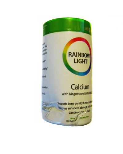 Кальцій з Магнієм і Вітаміном D3, Food-Based Calcium with Magnesium & Vitamin D3, Rainbow Light, 180 таблеток