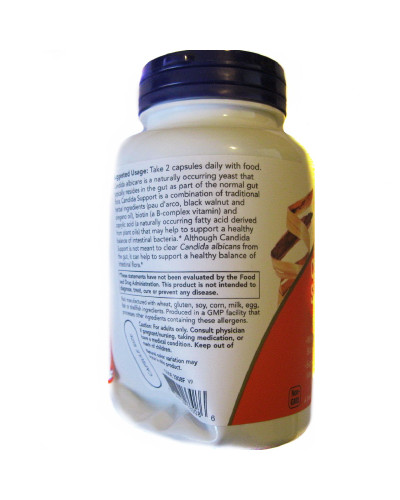 УЦІНКА Комплекс для Кишечника, Candida Support, Now Foods, 90 вегетаріанських капсул