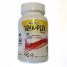УЦЕНКА Комплекс для поддержки Оптимального Здоровья Крови, Hema-Plex, Natures Plus, 60 вегетарианских капсул быстрого действия (вмятины)