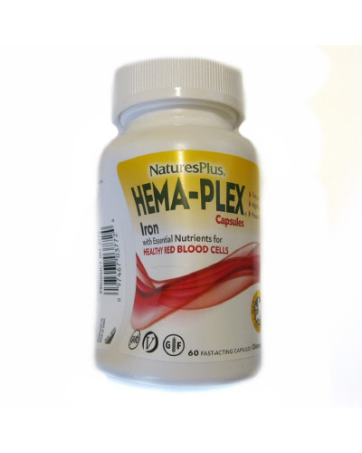 УЦІНКА Комплекс для Підтримки Оптимального Здоров'я Крові, Hema-Plex, Natures Plus, 60 вегетаріанських капсул швидкої дії (вм'ятини)
