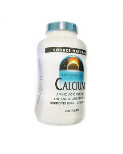 УЦІНКА Кальцій в Амінокислотному Хелаті, Source Naturals, 250 таблеток (вм'ятини)