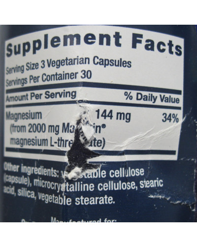 УЦІНКА Магній L-треонат, Magnesium L-Threonate, Neuro-Mag, Life Extension, 90 капсул у рослинній оболонці (вм'ятині) УЦІНКА Магній L-треонат, Magnesium L-Threonate, Neuro-Mag, Life Extension, 90 капсул у рослинній оболонці (вм'ятині)
