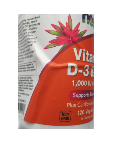 Уцінка Вітамін D3 і К2, Vitamin D3 & K2, 1,000 МО / 45 мкг, Now Foods, 120 капсул (шлюб етикетки) Уцінка Вітамін D3 і К2, Vitamin D3 & K2, 1,000 МО / 45 мкг, Now Foods, 120 капсул (шлюб етикетки)