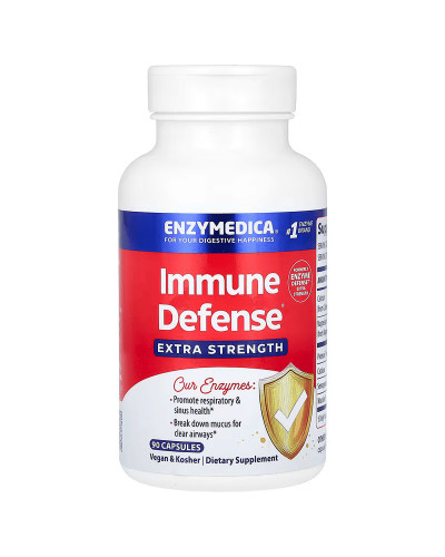 Ферменты для защиты иммунной системы, Immune Defense, Extra Strength, Enzymedica, 90 капсул