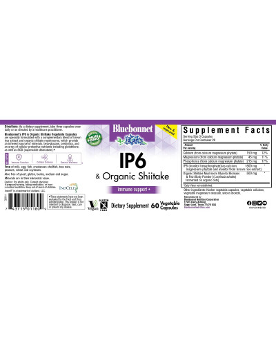 Комплекс для імунітету з IP6 і Шиитаке, Inocell IP6 Plus AHCC, Bluebonnet Nutrition, 60 вегетаріанських капсул