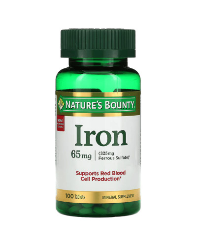 Залізо, 65 мг, Iron, Nature's Bounty, 100 таблеток