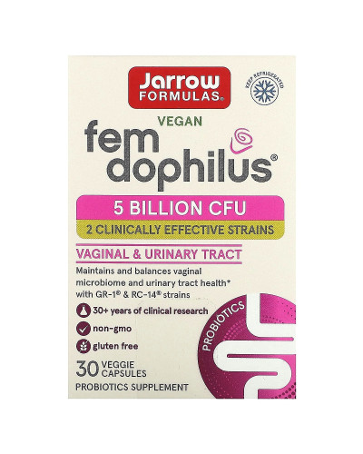 Пробіотики Для Жінок, Жіночий дофілус, 5 млрд КУО, Women's Fem Dophilus, Jarrow Formulas, 30 вегетаріанських капсул