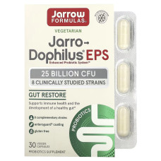 Пробиотики, 25 млрд КОЕ, Jarro-Dophilus EPS, Jarrow Formulas, 30 вегетарианских капсул