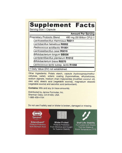 Пробіотики, 50 млрд КУО, Jarro-Dophilus EPS, Jarrow Formulas, 30 вегетаріанських капсул