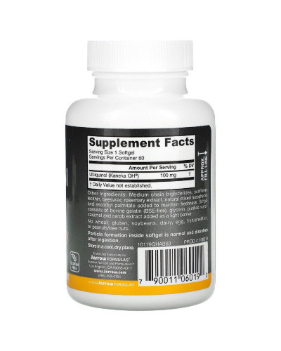 Убіхінол QH-Absorb, 100 мг, Ubiquinol, QH-Absorb, Jarrow Formulas, 60 гелевих капсул