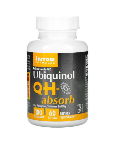 Убіхінол QH-Absorb, 100 мг, Ubiquinol, QH-Absorb, Jarrow Formulas, 60 гелевих капсул