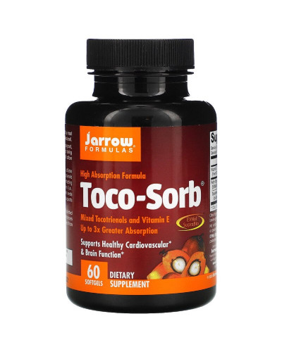 Суміш токотрієнолів і Вітамін E, Toco-Sorb, Jarrow Formulas, 60 гелевих капсул