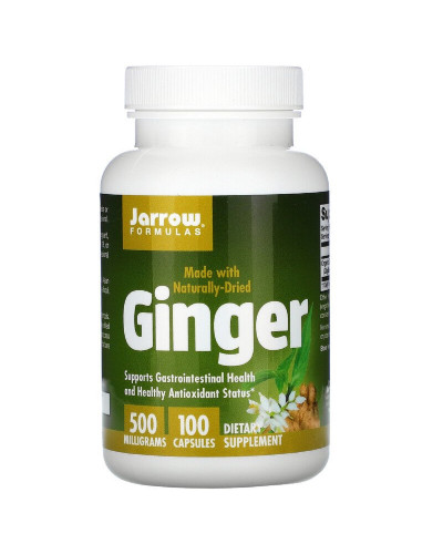 Імбир, 500 мг, Ginger, Jarrow Formulas, 100 капсул