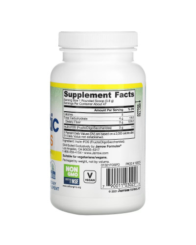 Пребіотик Інулін, Prebiotic Inulin FOS, Jarrow Formulas, порошок, 180 гр.