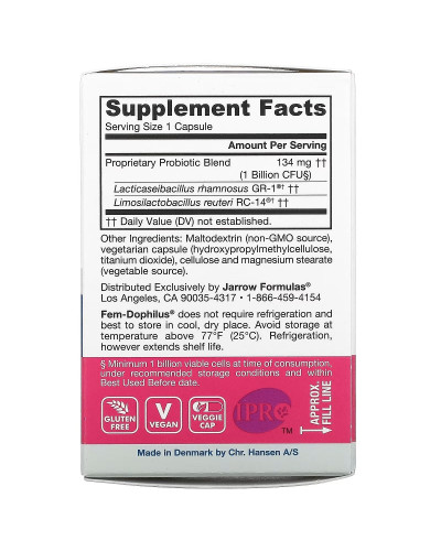 Пробіотики Для Жінок, Жіночий дофілус, 1 млрд КУО, Women's Fem Dophilus, Jarrow Formulas, 30 вегетаріанських капсул Пробіотики Для Жінок, Жіночий дофілус, 1 млрд КУО, Women's Fem Dophilus, Jarrow Formulas, 30 вегетаріанських капсул