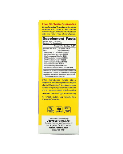 Пробіотики, 25 млрд КУО, Jarro-Dophilus EPS, Jarrow Formulas, 60 вегетаріанських капсул
