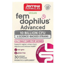 Пробиотики для женщин, 10 млрд КОЕ, Vegan Fem Dophilus, Advanced, 10 Billion CFU, Jarrow Formulas, 30 вегетерианских капсул
