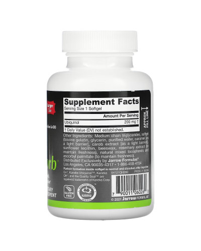 Убихинол 200 мг, Ubiquinol QH-Absorb, Jarrow Formulas, 60 желатиновых капсул.