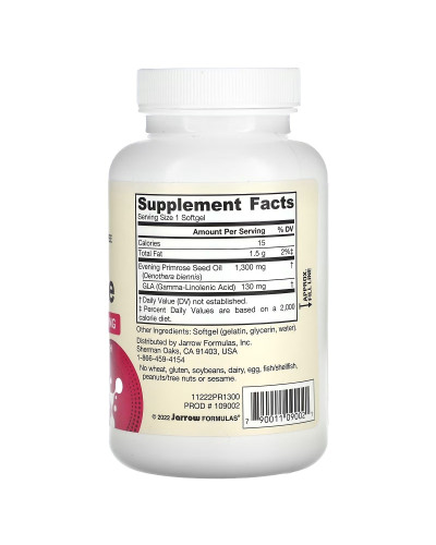 Примула вечірня, 1300 мг, Evening Primrose, Jarrow Formulas, 60 желатинових капсул