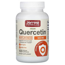 Кверцетин, 500 мг, Vegan Quercetin, Jarrow Formulas, 100 вегетерианских капсул.