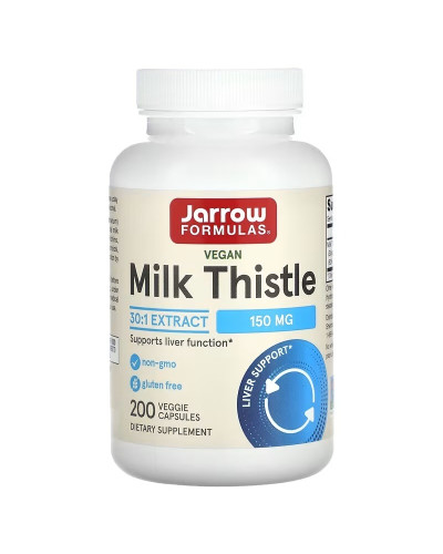 Экстракт расторопши, 150 мг, Vegan Milk Thistle, Jarrow Formulas, 200 вегетерианских капсул.