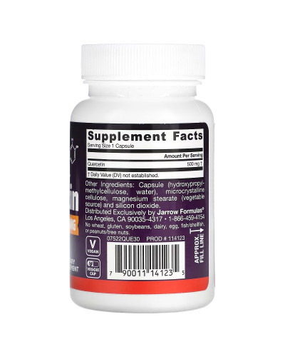 Кверцетин, 500 мг, Quercetin, Jarrow Formulas, 30 вегетеріанських капсул