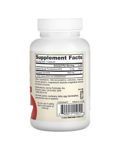 N-ацетил Тирозин, 350 мг, N-Acetyl Tyrosine, Jarrow Formulas, 120 капсул