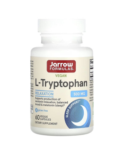 L-триптофан, 500 мг, L-Tryptophan, Jarrow Formulas, 60 вегетаріанських капсул